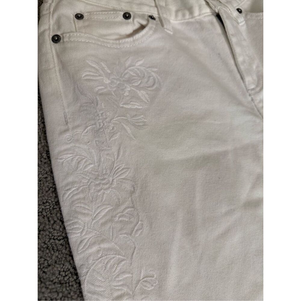 Lauren Ralph Lauren White Embroidered Jeans Size 2